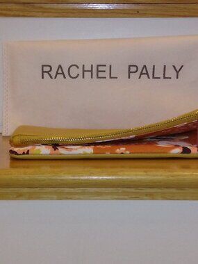 Rachel Pally Floral Fold Over Reversible Clutch Orange/Yellow w/ Dust Bag NEW!